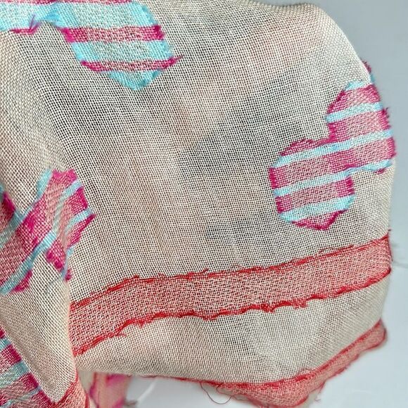 Echo Cotton Large Wrap Oblong Scarf Beach Cover Beige Blue Pink Orange - Picture 8 of 9